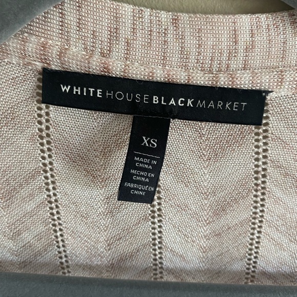 White House Black Market Open Cardigan Women XS Long Sleeve Beige Preppy Sweater - Picture 7 of 8